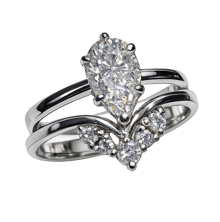 Set de Compromiso en Oro Blanco 18K con Moissanite