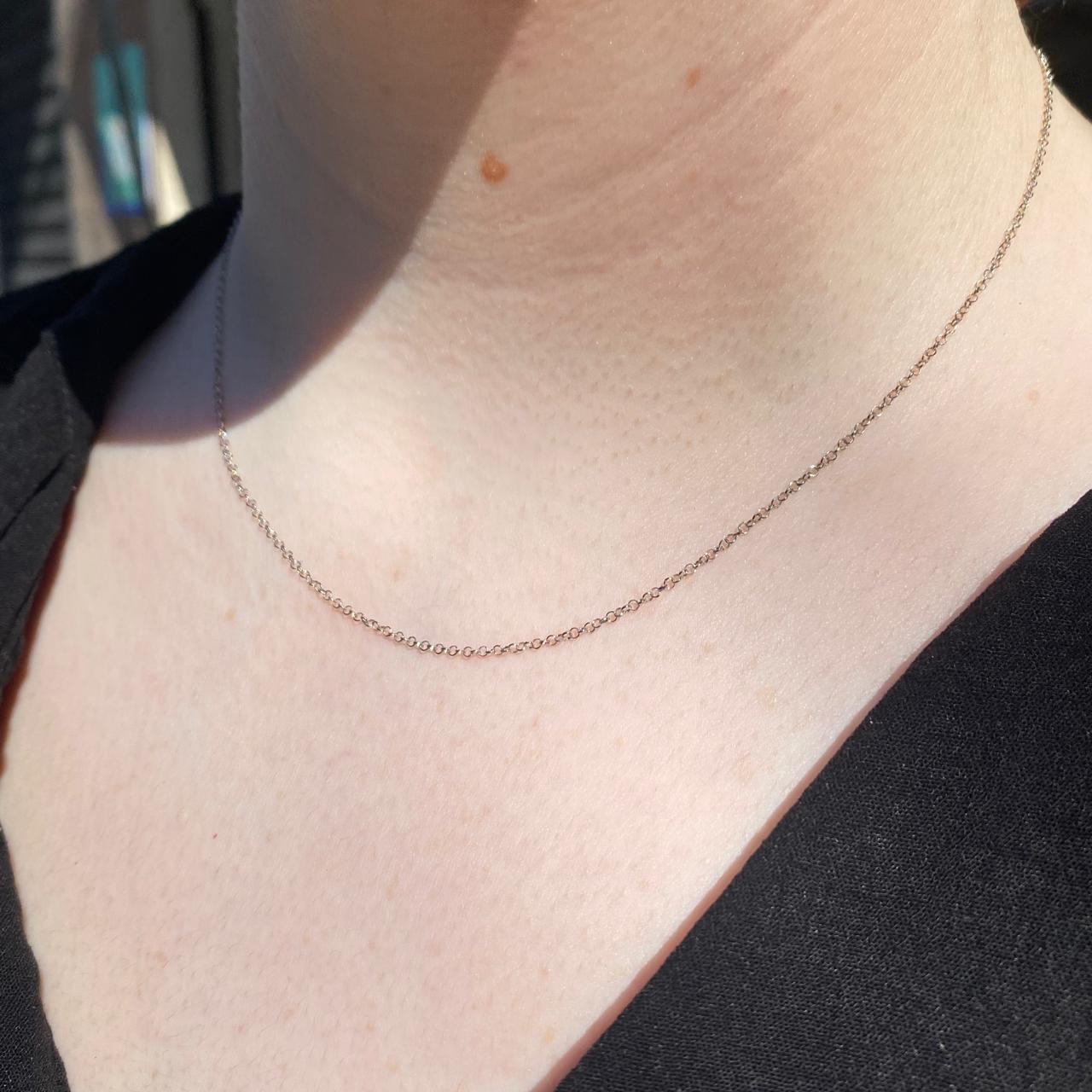 Cadena Rolo en Oro Blanco 18K