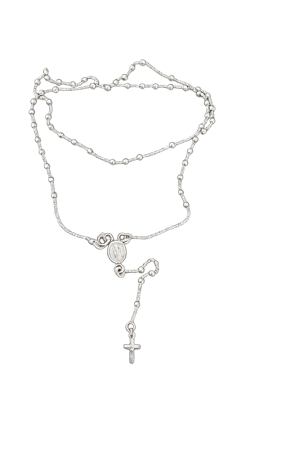 Rosario de Oro Blanco 18K