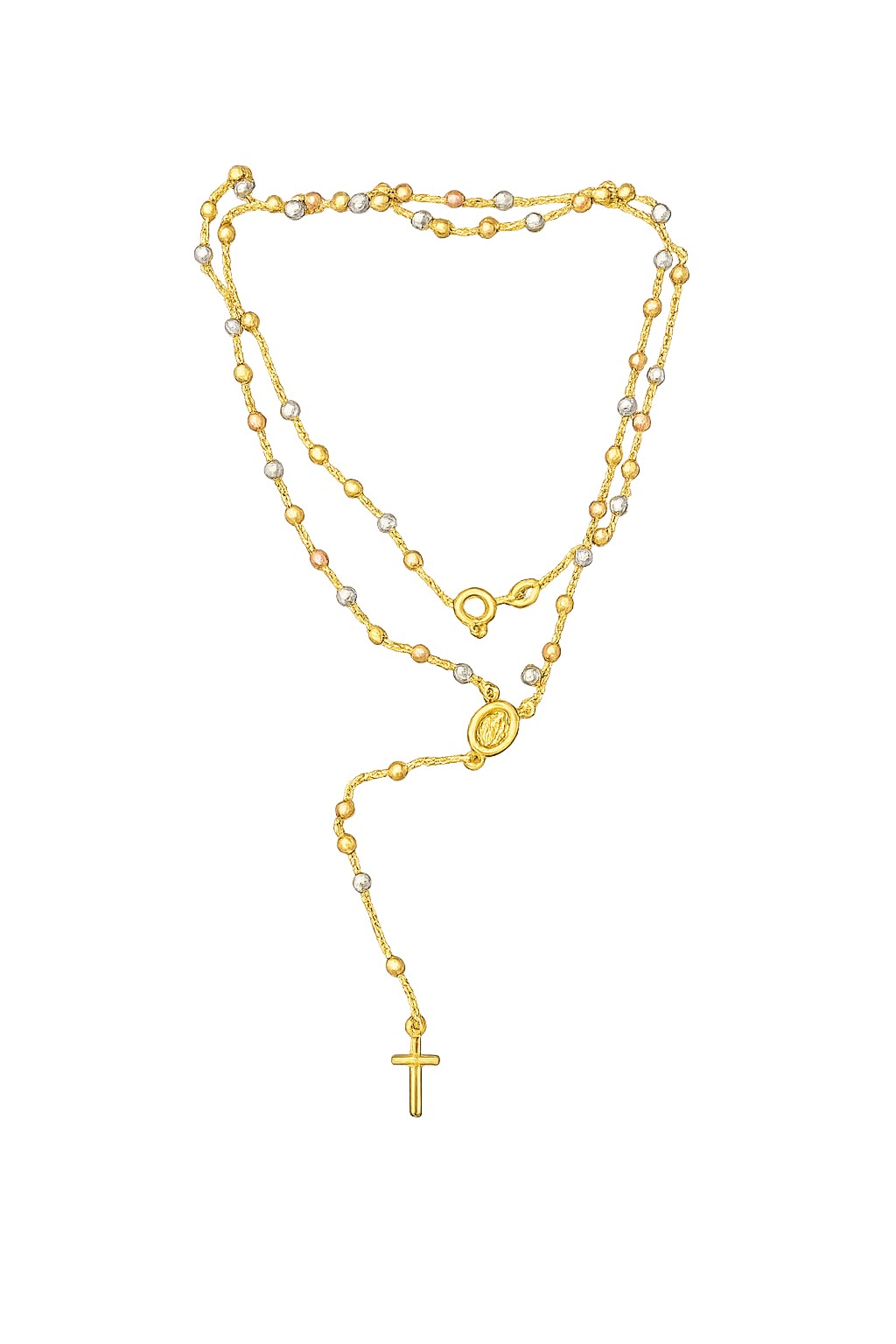 Rosario de Oro Tricolor 18K