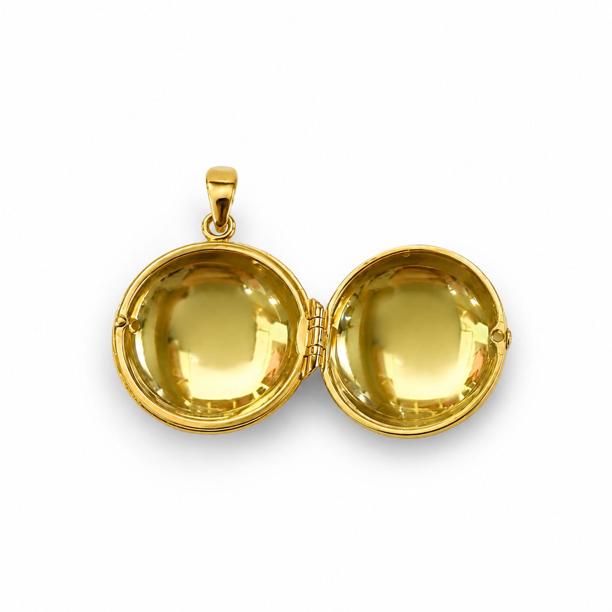 Relicario redondo en oro amarillo 18K