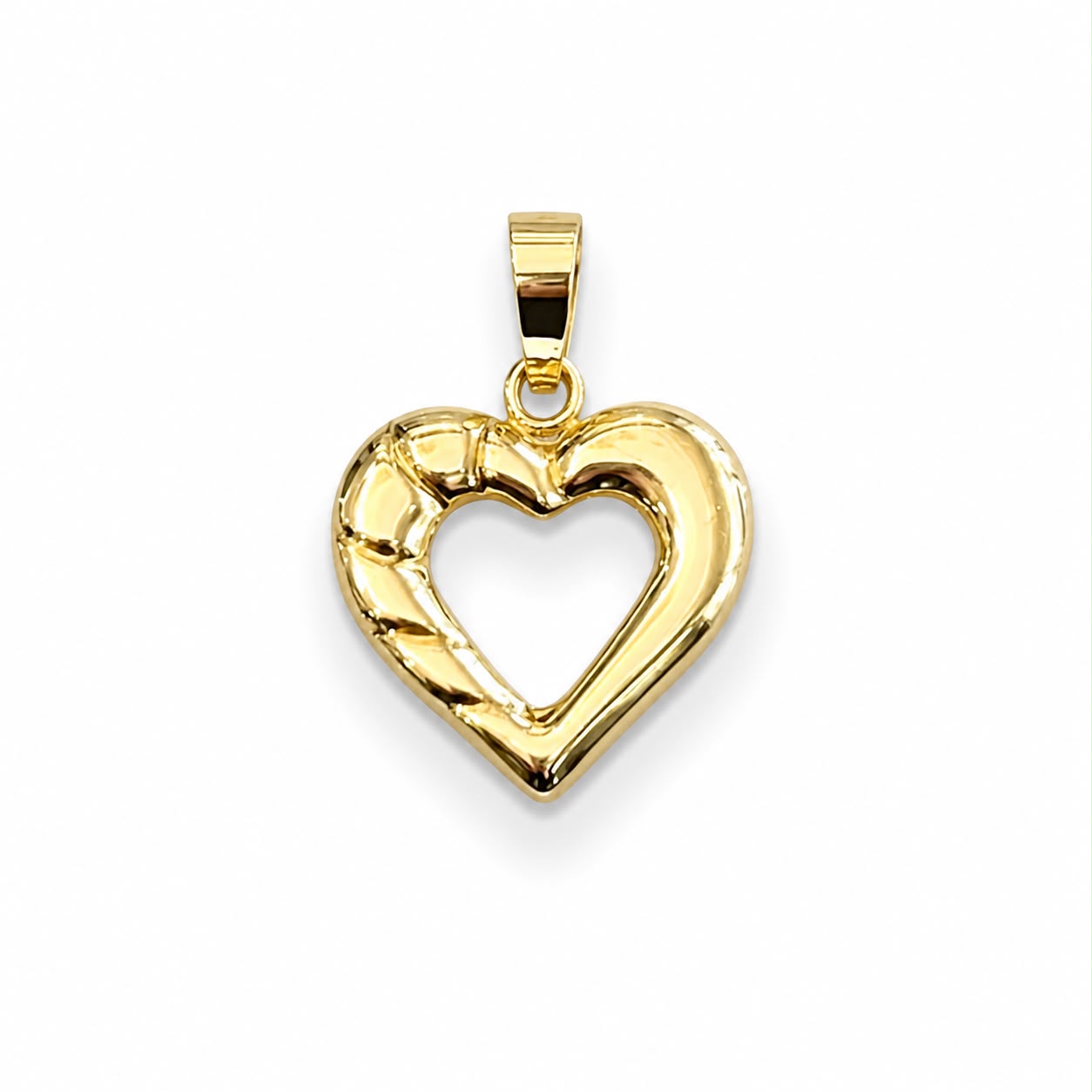 Dije Corazón Inflado con Centro Abierto de Oro 18K