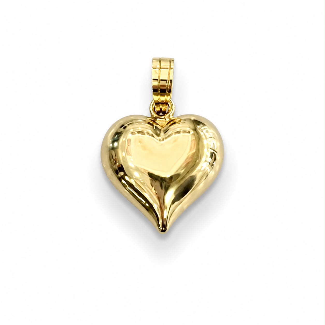 Dije Corazón Inflado Clásico de Oro 18K – Mediano